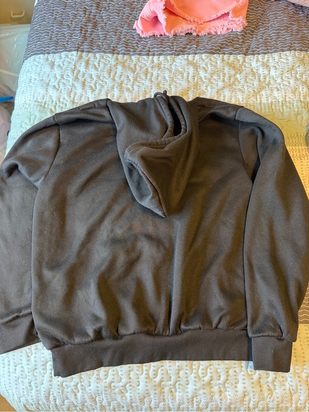 Classic Black Men's Hooded Sweatshirt - Picture 5 of 5